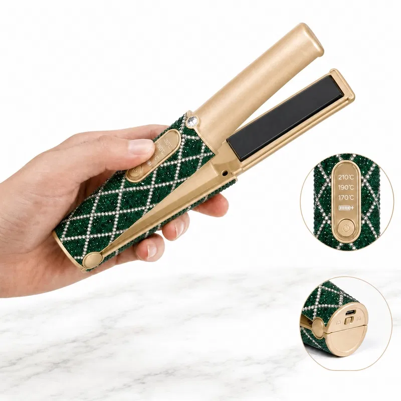 Cordless Hair Straightener green gold