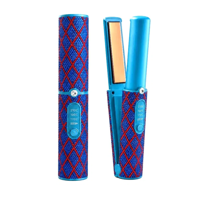 Cordless Hair Straightener blue red