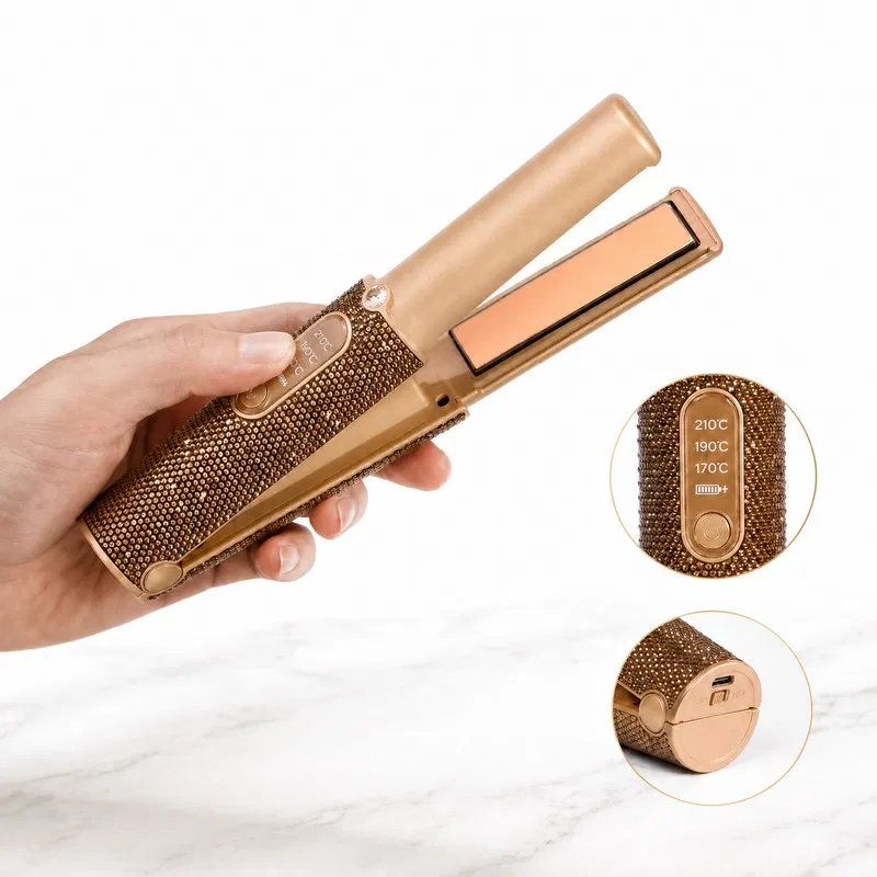 Cordless Hair Straightener gold diamond
