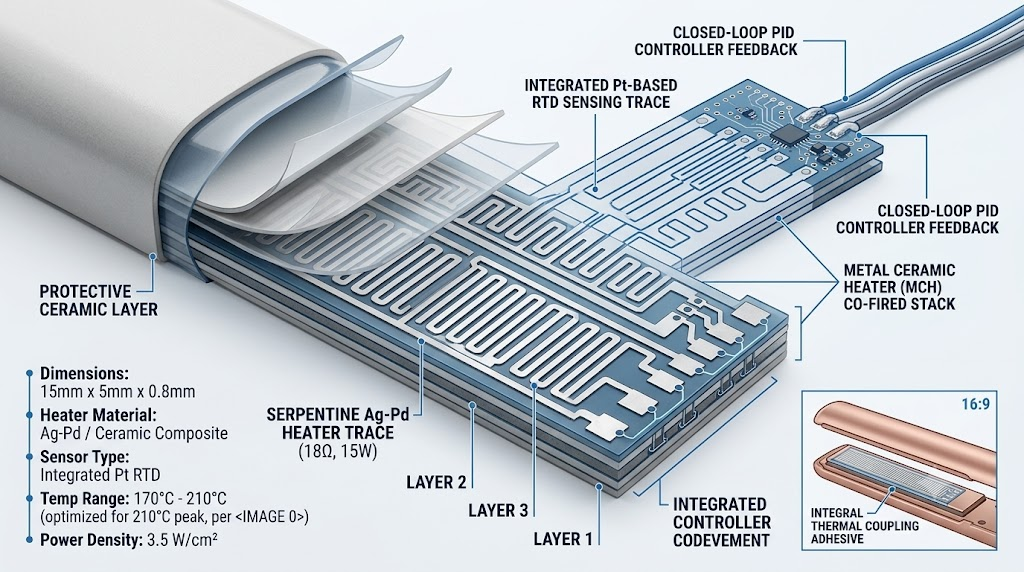 High-tech MCH heating element internal view