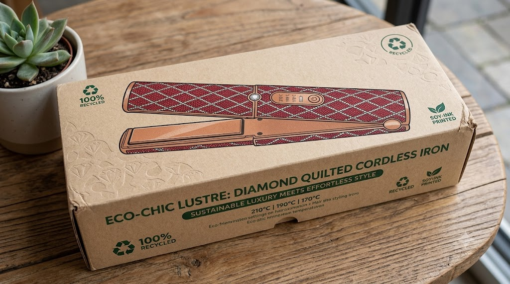 Eco-friendly packaging for hair tools made of recycled cardboard