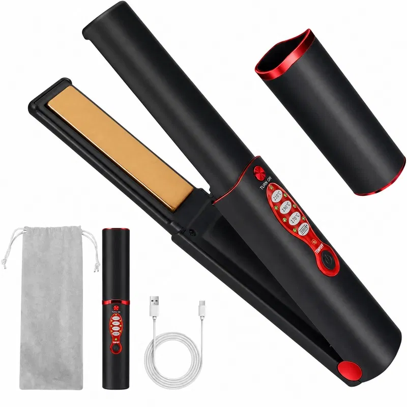 Cordless Hair Straightener Black and Red color