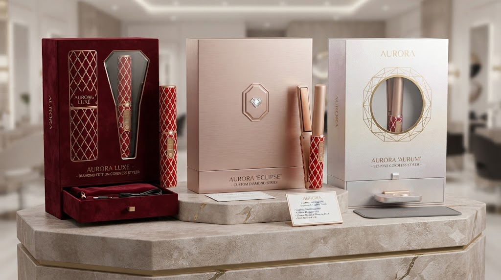 Premium customized Cordless hair straightener packaging designs