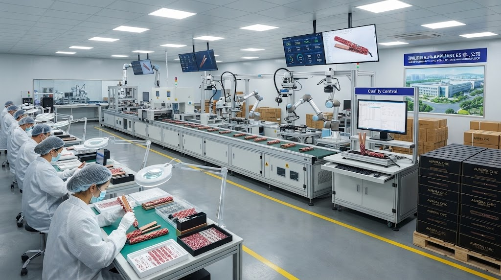 Modern hair styling tools factory floor China 2026