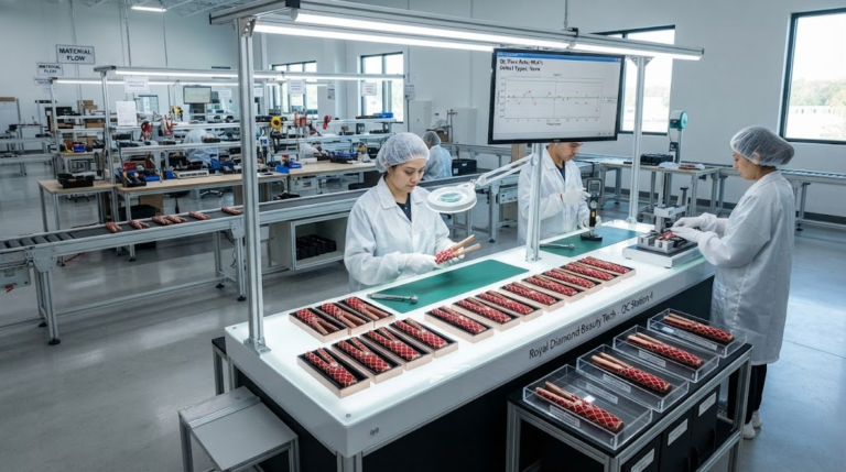ordless hair straightener factory manufacturing line quality check
