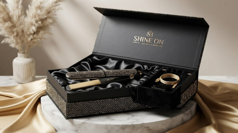 Luxury flat iron box open view