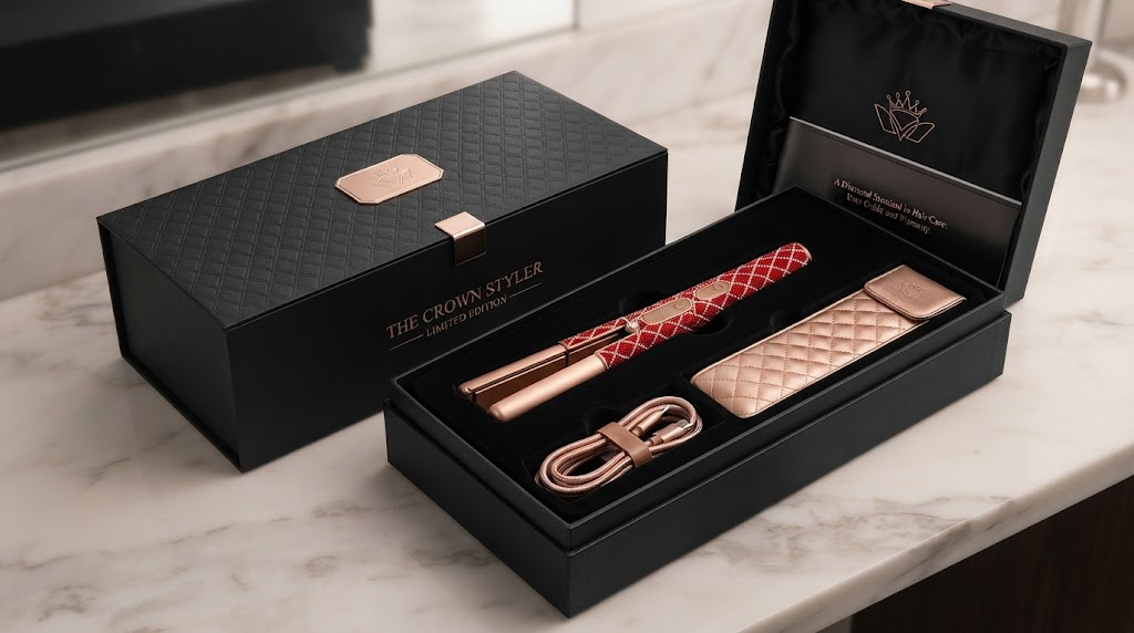 Luxury salon tool unboxing packaging